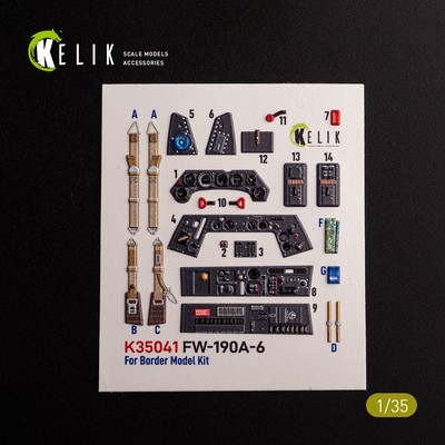 Focke-Wulf FW-190A-6. Interior 3D Decals (for Border Models) 1:35 KeliK K35041