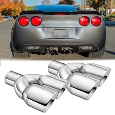 Pair 9.5 Length Dual Exhaust Tip Pipe 2.5 Inlet 3.5 Out For Chevy Corvette C6