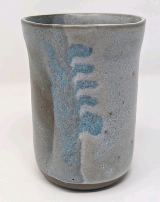 Early David Gil Bennington Potters CO OP Cup Gray Blue Studio Pottery MCM