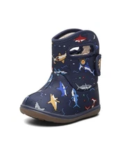 Bogs Outdoor Boots Boys Baby Pixel Shark Waterproof Navy Multi 73412I