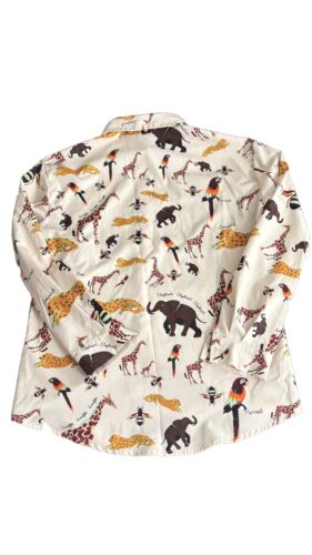 Safari Print Bluse Langarmshirt Damen Giraffe Elefant Vogel Gr. S # 26 - Bild 3 von 11