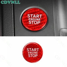 For Audi A6 A7 S6 S7 2019-24 Red Dry Carbon Fiber One-Click Startup Button Trim