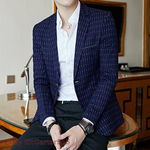 Blazer Slim-FIT Men's Casual Suit New Luxury Jacket Fashion Top - Imagen 4 de 22
