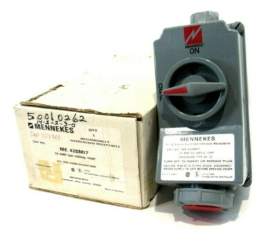 NEW MENNEKES ME 420MI7 PIN & SLEEVE RECEPTACLE ME420MI7