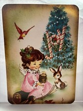 Christmas Wall Decor Holiday Vintage Style Die Cut Cardboard 5 X 7