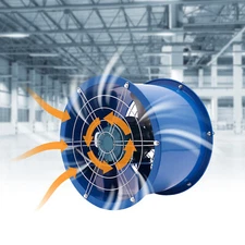 16" Axial Fan Cylinder Pipe Spray Booth Paint Fumes Exhaust Fan