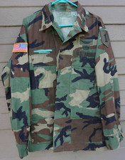 Army rip-stop woodland Camo hot weather coat, Medium Reg, as worn Loc  M1 