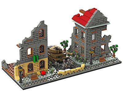 #ad #ad German Tiger I Tank Street Battle WWII Collection Standard Building Block 532pcs $29.98