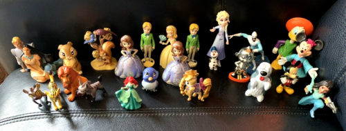 Disney Figures Lot Of 24 Toys Cake Toppers Pixar Disney Jr Movies Small Plastic