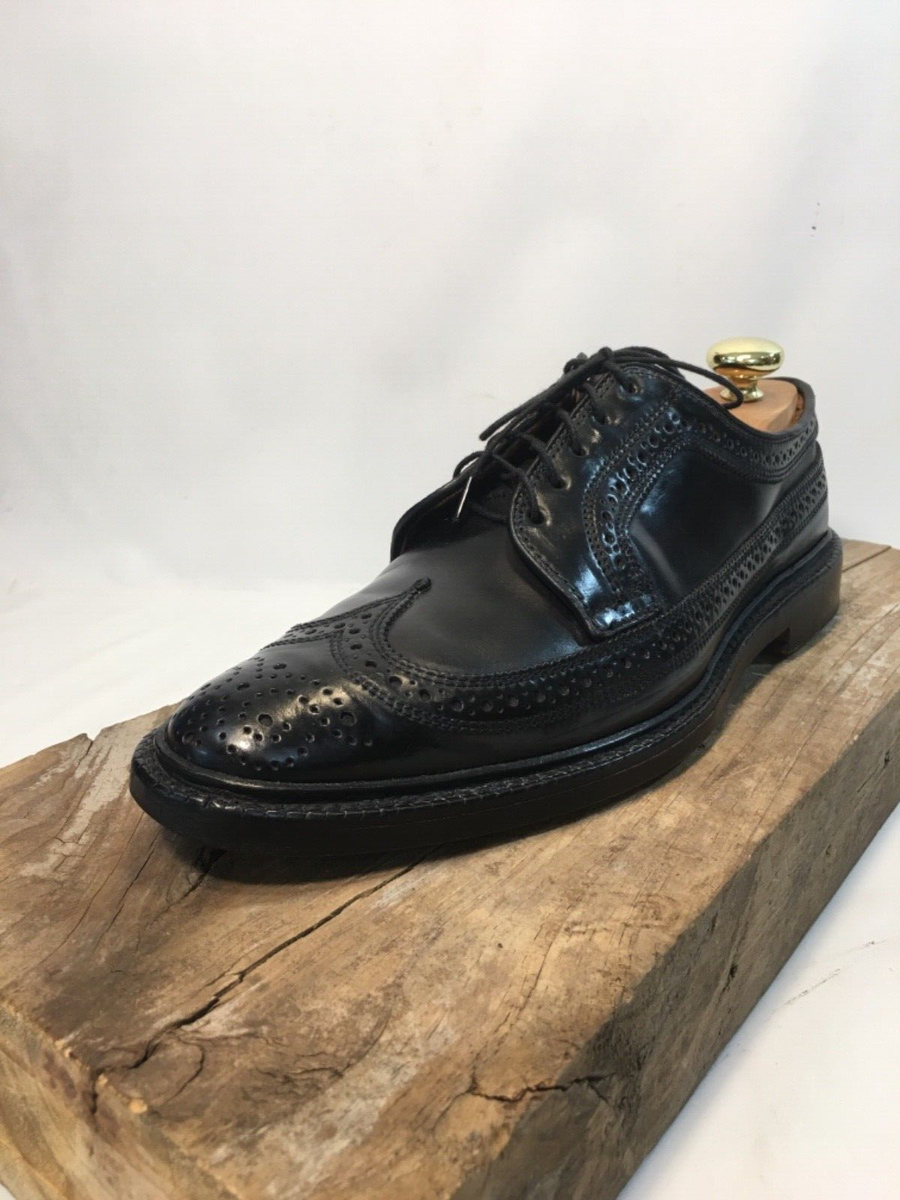 Allen Edmonds 9D Black Shell Cordovan MacNeil Long Wing Wingtip