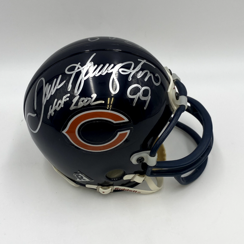 Dan Hampton & Gale Sayers Signed Chicago Bears Ridell Mini-Helmet HOF - COA - Picture 3 of 3