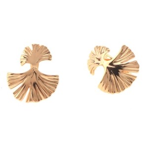 Authentic Gold Tone Gold Plated Metal English Lock Stud Earrings XPE2526-GLD