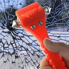 EMERGENCY HAMMER SEAT BELT CUTTER DOUBLE SIDED HEAD SHARP STAINLESS STEEL POINTS