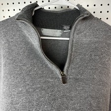 Oscar De La Renta SweatShirt 1/4 Zip Gray Pullover Mens XL Long Sleeve