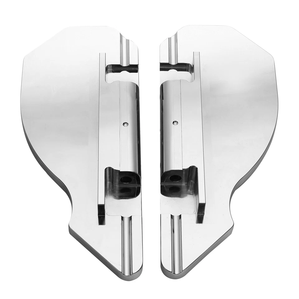 Chrome/Black Passenger Floorboard Footboard Kit Fit For Harley Touring Softail - Image 2 of 3