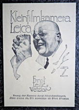 1x Leica ad 1926 by Ludwig Hohlwein original printed from old magazine 7x11cm