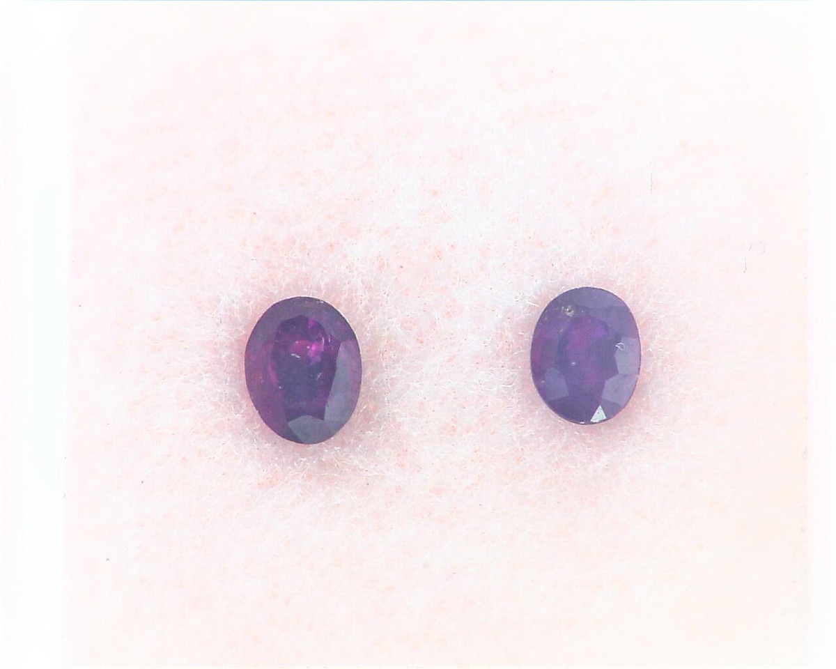 Ruby Purple Color Natural Genuine Gemstone 0.69 CT Matched Pair
