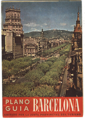 Barcelona. Plano Guia April 1957  Tourist Guide Map 13 X 18 