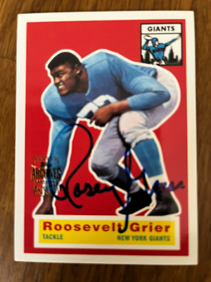 2001 Topps Archives Roosevelt Grier New York Giants ON CARD Autograph