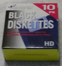 Memorex 10 PK Black Diskettes 3.5 Inch Computer Floppy Disks HD