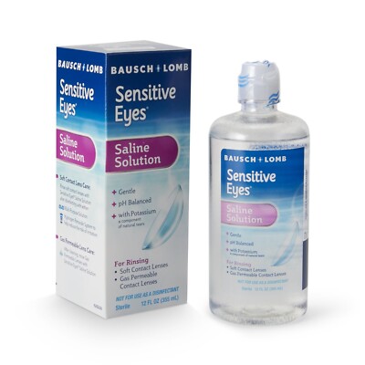 Bausch & Lomb Sensitive Eyes Solution, Eye Wash Soft Contact Rinsing 12 oz.