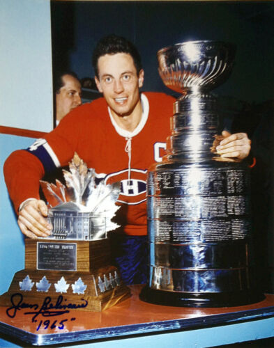 Jean Beliveau Signed 8x10 Photo (Stanley Cup) - Montreal Canadiens
