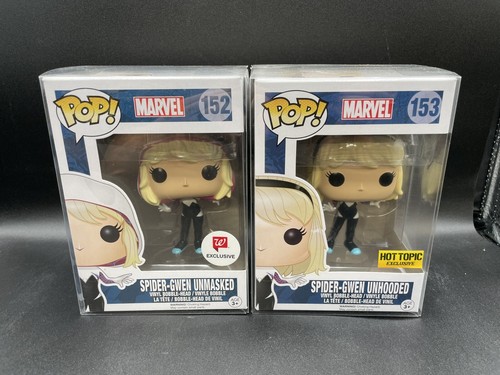 Funko POP! Marvel Spider-Gwen Unhooded 153 Hot Topic & Unmasked 152 Walgreen’s