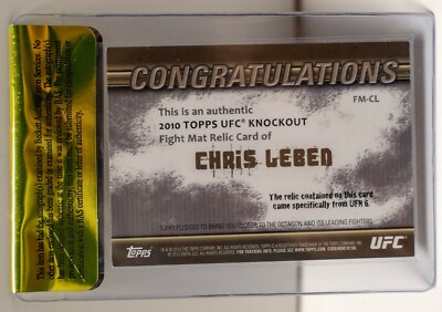 2009 Topps UFC Round 1 Chris Leben Red Ink Auto Rc SP #A-CL /25 PSA 10 2009 Topps UFC Round 1 Chris Leben Red Ink Auto Rc SP #A-CL /25 PSA 10