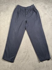 VINTAGE Dockers Pants Womens Sz 10 Blue Pleated Khakis High Rise 90s Old Money