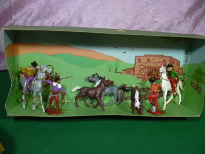 Lot De Figurines Plastique Cowboys – Comansi / Reamsa – 54 Mm – Espagne