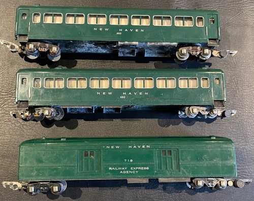 (3) American Flyer Vintage S Passenger Cars: (2) NEW HAVEN 650 & MAIL CAR 718 - Picture 2 of 5