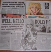 DOLLY PARTON  clippings / cuttings UK newspapers