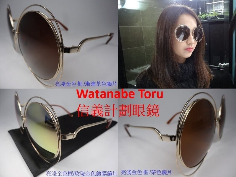 りょう。 WT XL polarized optical pure titanium round frames sunglasses