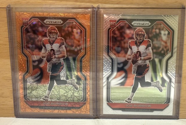 2020 Prizm Joe Burrow Rookie Orange Lazer Prizm RC Bengals color march + base