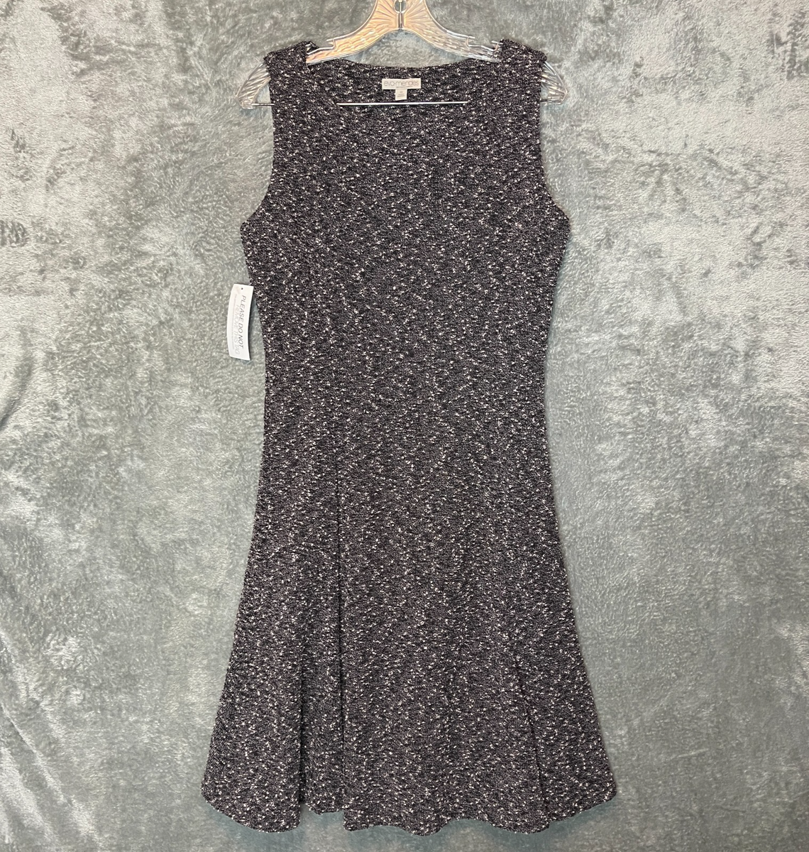 Eva Mendes Women Tweed Stretch Knit Retro Classic Fit Flare Midi Dress 10 |  eBay