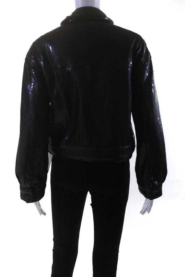 Chaqueta con botones y lentejuelas negra talla pequeña de Zara Collection Trf para mujer Foto 3 de 4