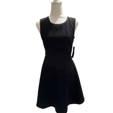 LULU’S  MINI Black A-Line Dress Round Neckline Sleeveless Open Back Size Small