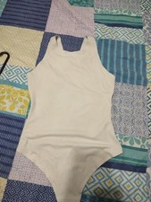 SMOOTHEZ By Aerie Racerback White Bodysuit Sz Medium