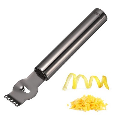 Stainless Steel Lemon Zester Tool with Channel Knife, Black