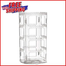 4-TIERS 360 ROTATING JEWELRY ORGANIZER Earring Necklace Rack Display Stand Clear