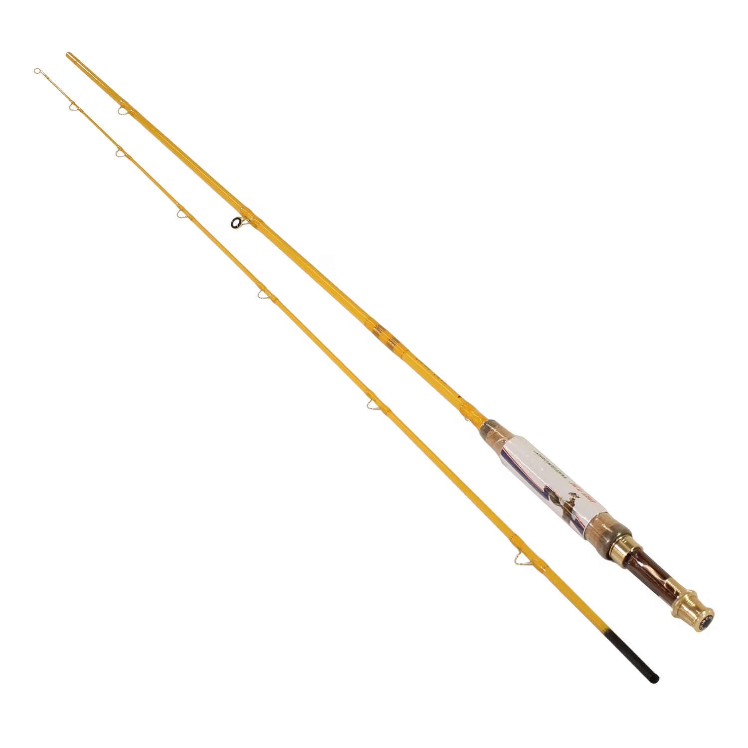 7ft Fiberglass Fly Fishing Rod Yellow Trout Rod Lightweight Durable