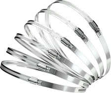 6PCS 12 Inch 304 Stainless Steel Worm Gear Hose Clamp Set 290-310mm