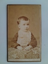 CDV: Cute Little Boy Lace Bib: Lenz: Chicago USA