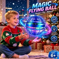 LED Flying Orb Ball Toy Automatic Floating Spinner UFO Magic Drone Gift Kids, UK