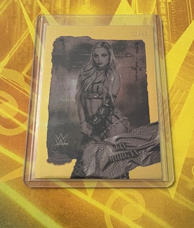 2025 Topps Chrome WWE X Cactus Jack Liv Morgan 33/50 GOLD Rodeo Rebels #RDR-6 - Image 2 of 3