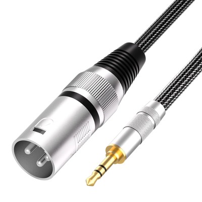 6.6ft/2m Unbalanced Mini Jack 1/8-inch to XLR Male Adapter Microphone Cord