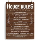 House Rules Decor For Home Farmhouse Family Rules Wall Art Wooden Sign Farmho