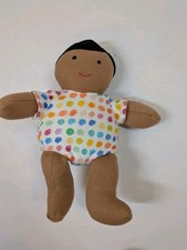Lovevery 8  Organic Cotton Baby Doll Plush Black Hair Tan Skin Montessori Play