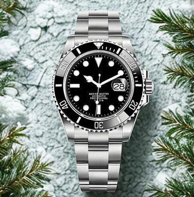 Black Diver Automatic Watch | Sapphire Crystal | Stainless Steel Bracelet