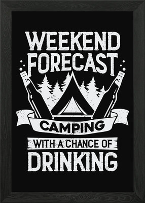 Weekend Forecast Camping Gerahmtes Wandbild Poster Leinwanddruck Bild